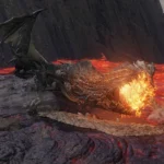 Magma Wyrm khổng lồ phun trào dung nham trong Elden Ring
