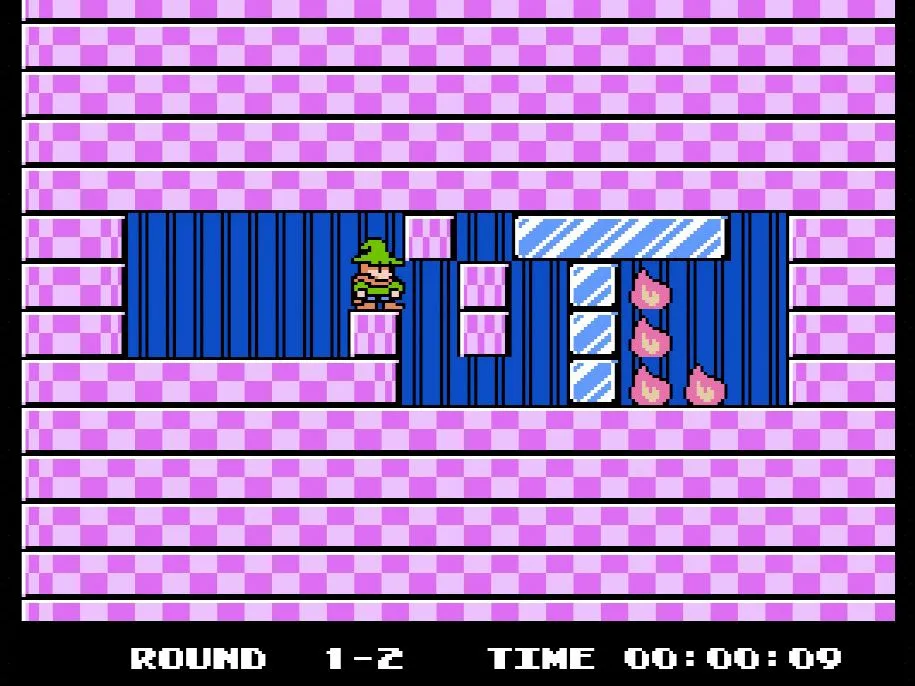 Màn chơi của game giải đố Fire 'n Ice trên máy NES