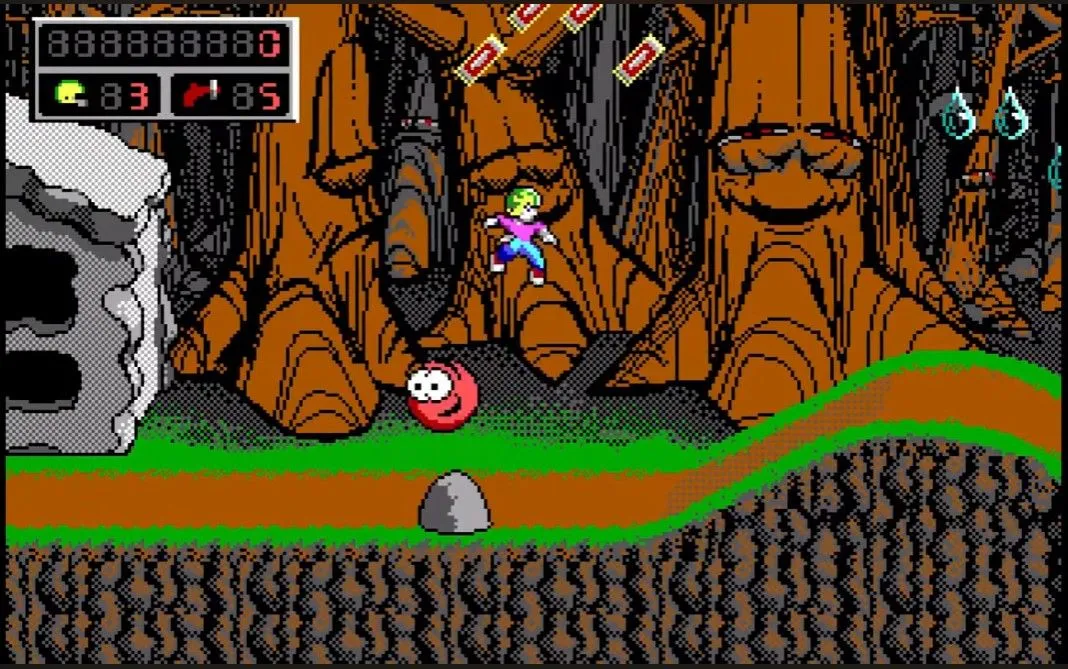 Màn chơi đầu tiên trong Commander Keen 4 trên hệ điều hành DOS