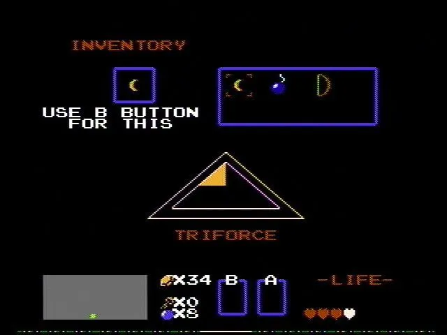 Màn hình bản đồ trong The Legend of Zelda (NES)