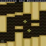 Màn hình gameplay của tựa game VVVVVV với Captain Viridian di chuyển trong không gian trọng lực đảo ngược