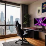 Màn hình LG UltraGear OLED 45 5K2K cong 800R trong không gian gaming hiện đại