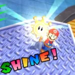 Mario thu thập vật phẩm Shine trong game Super Mario Sunshine, minh chứng cho sự tập trung vào trải nghiệm độc đáo của Nintendo