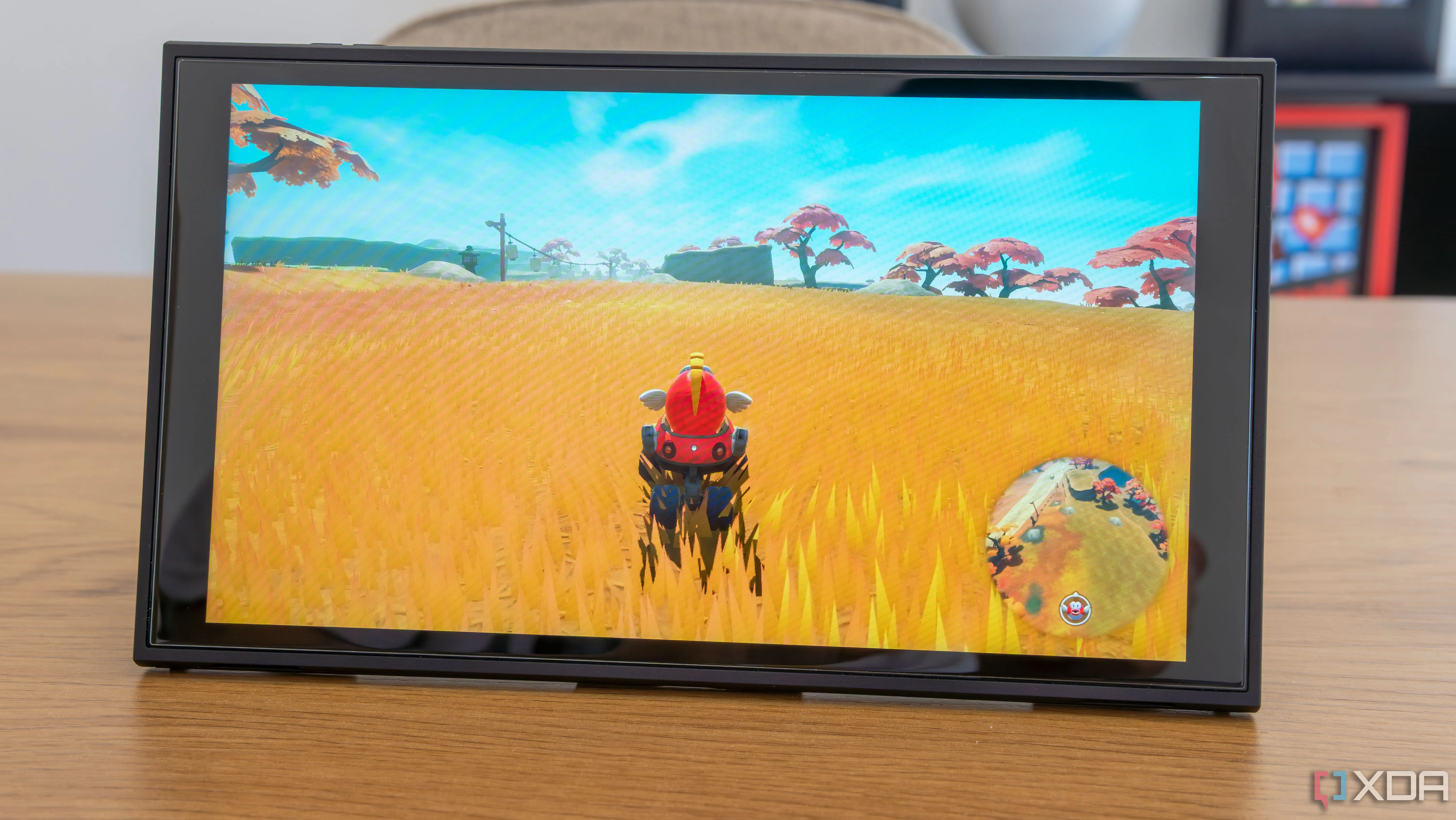 Mặt trước của máy Nintendo Switch 2 đang chơi Mario Kart World