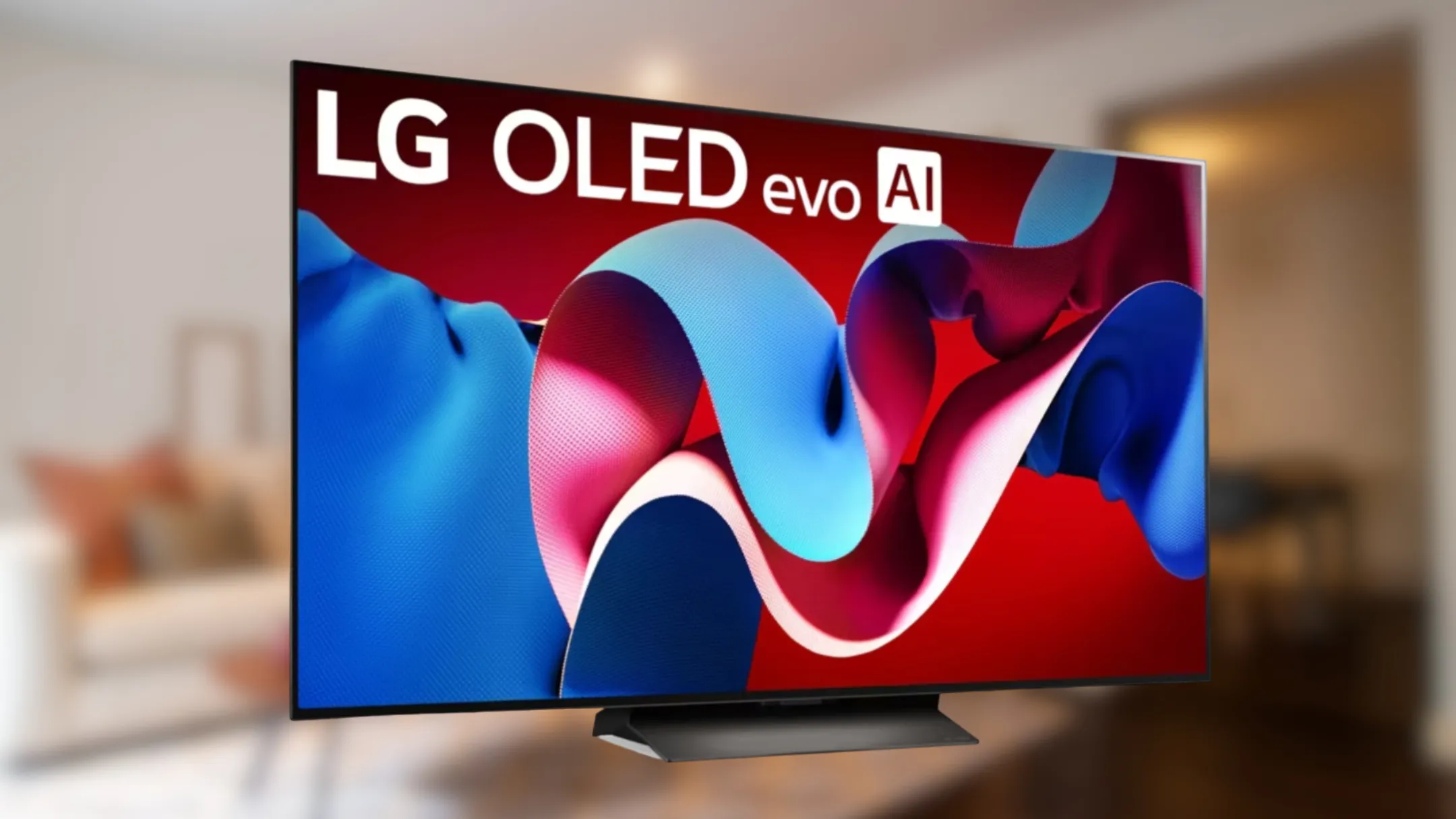 Mẫu Smart TV LG C4 OLED evo đang trình chiếu hình ảnh sống động