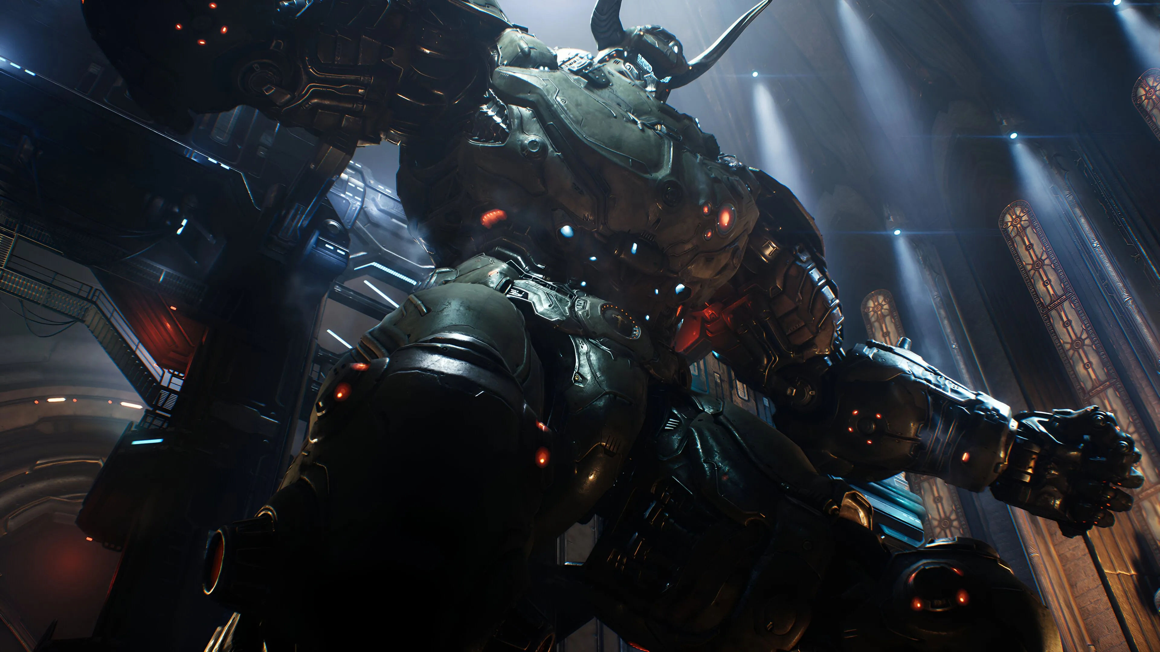 Máy mech Atlan khổng lồ trong Doom The Dark Ages, biểu tượng sức mạnh của trò chơi mới.