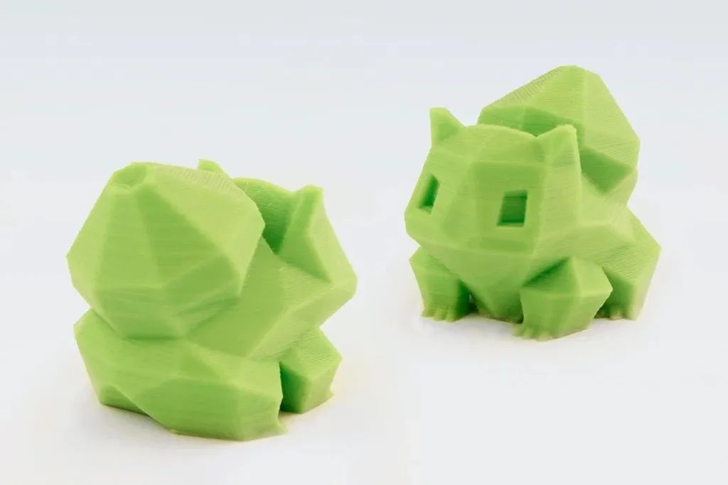Mô hình Bulbasaur low-poly in 3D để kiểm tra các mặt phẳng sắc nét và cạnh góc