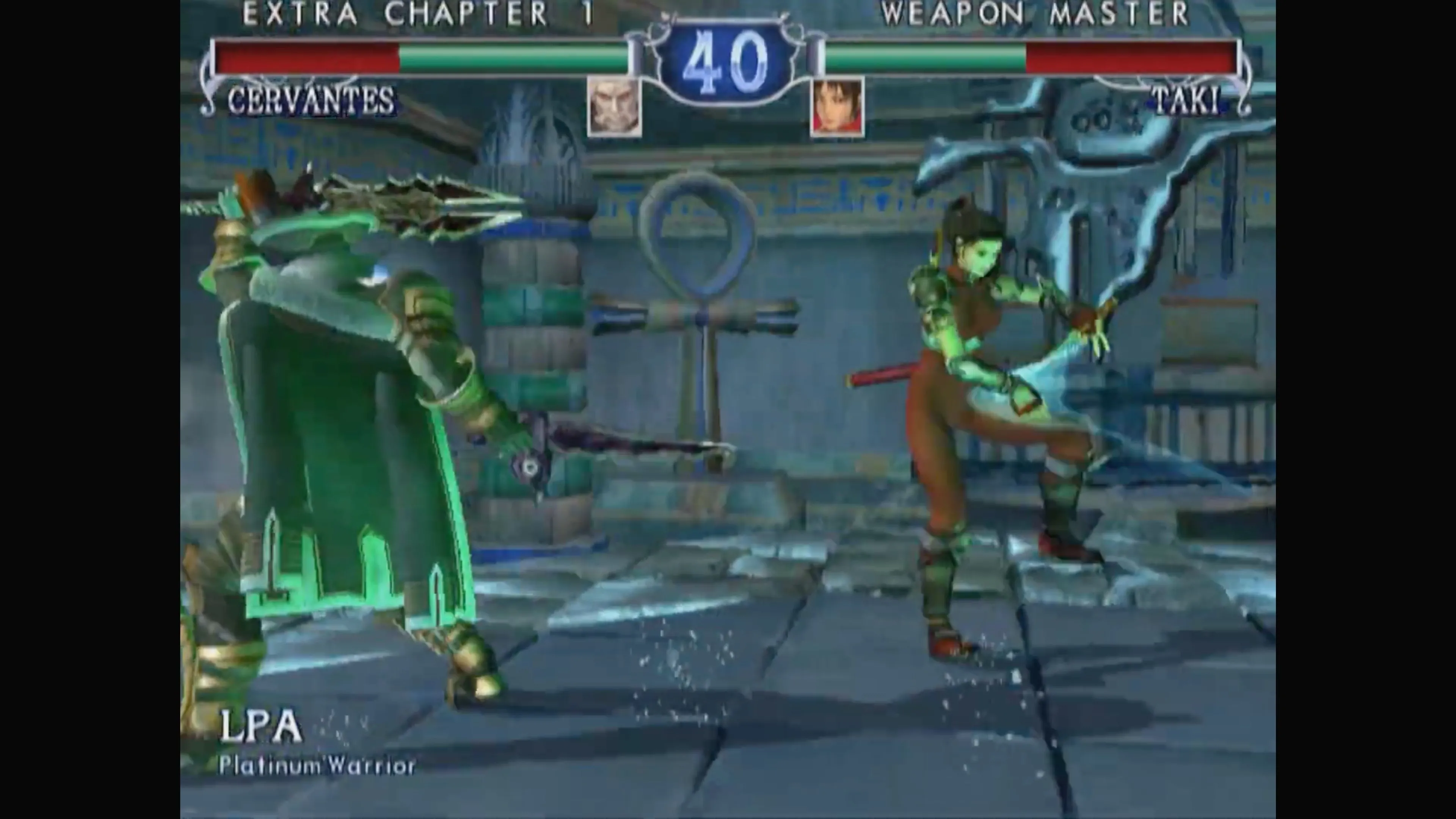 Một pha đỡ đòn trong SoulCalibur II, minh họa phản hồi nhanh trên hệ giả lập mới của Switch 2.