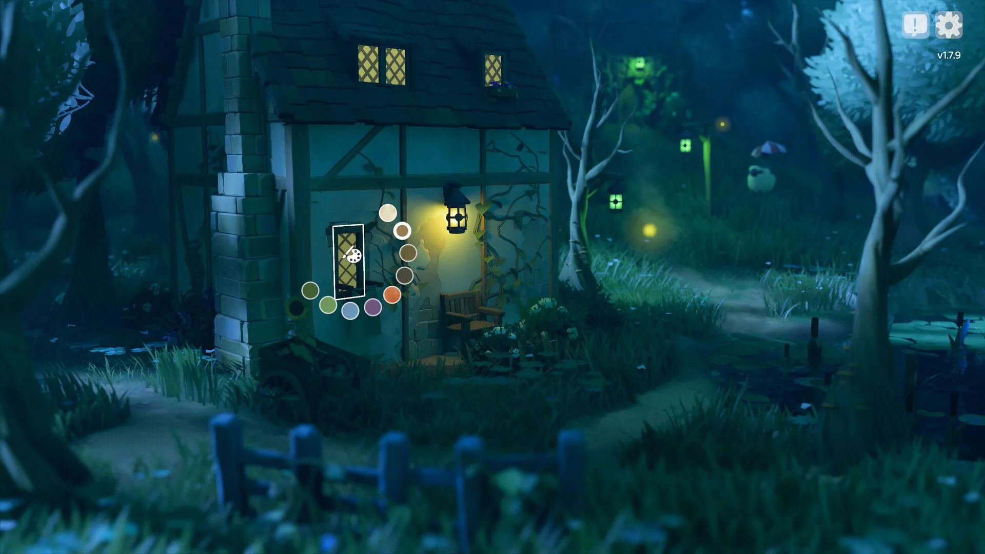 Một tòa lâu đài cổ điển đang được xây dựng trong môi trường game Tiny Glade