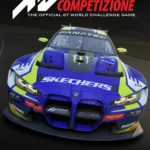 Người chơi trải nghiệm Assetto Corsa với kính VR và bộ điều khiển vô lăng
