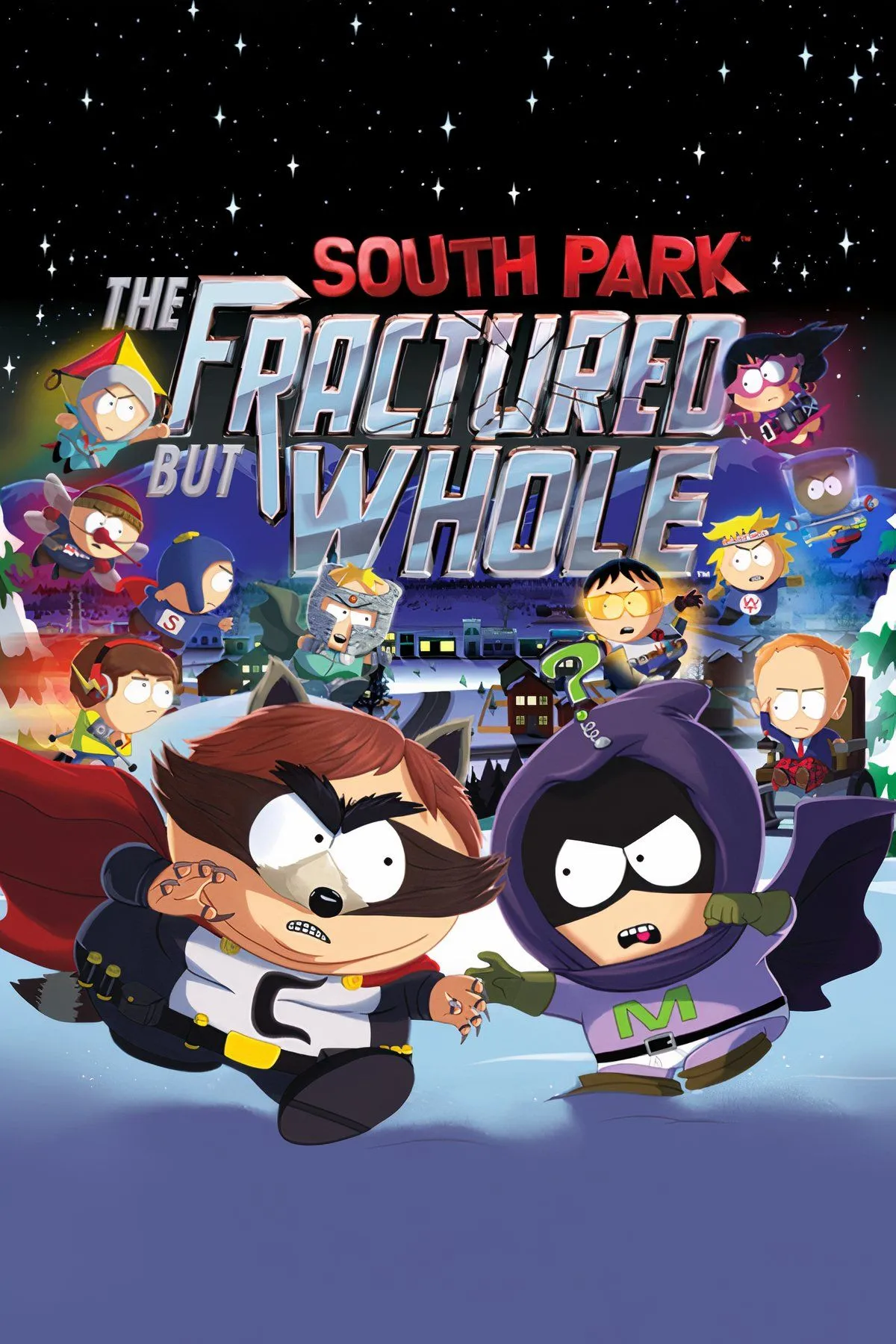 Nhân vật chính trong trang phục siêu anh hùng chiến đấu trong game South Park: The Fractured But Whole.