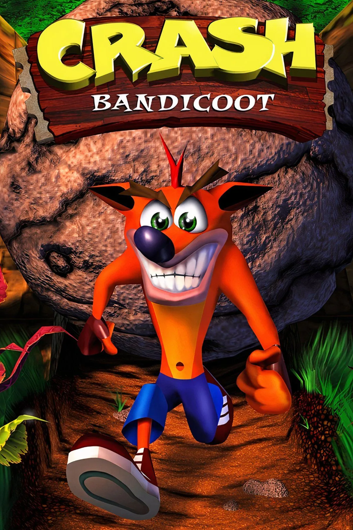 Nhân vật Crash Bandicoot trên bìa game PlayStation 1, đại diện cho phiên bản Black Label nguyên bản.