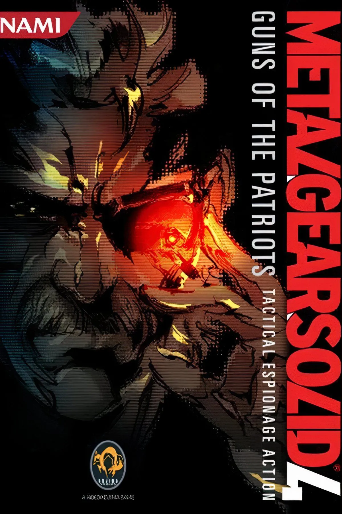 Nhân vật Solid Snake trong Metal Gear Solid 4: Guns of the Patriots với tạo hình già dặn, thể hiện sự mệt mỏi và quyết tâm trong cuộc chiến cuối cùng của mình.