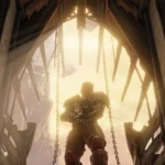 Nhân vật trong Quake Champions đứng trước cổng đấu trường, thể hiện lối chơi Arena Shooter đặc trưng