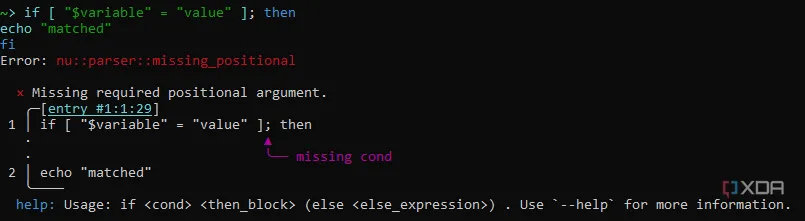Nushell không tương thích tự nhiên với các lệnh POSIX, yêu cầu người dùng điều chỉnh script Bash khi sử dụng.