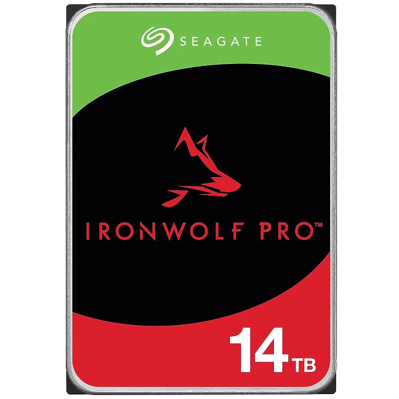 Ổ cứng Seagate IronWolf Pro 14TB, được thiết kế đặc biệt cho các hệ thống NAS với khả năng chịu tải và độ bền cao.