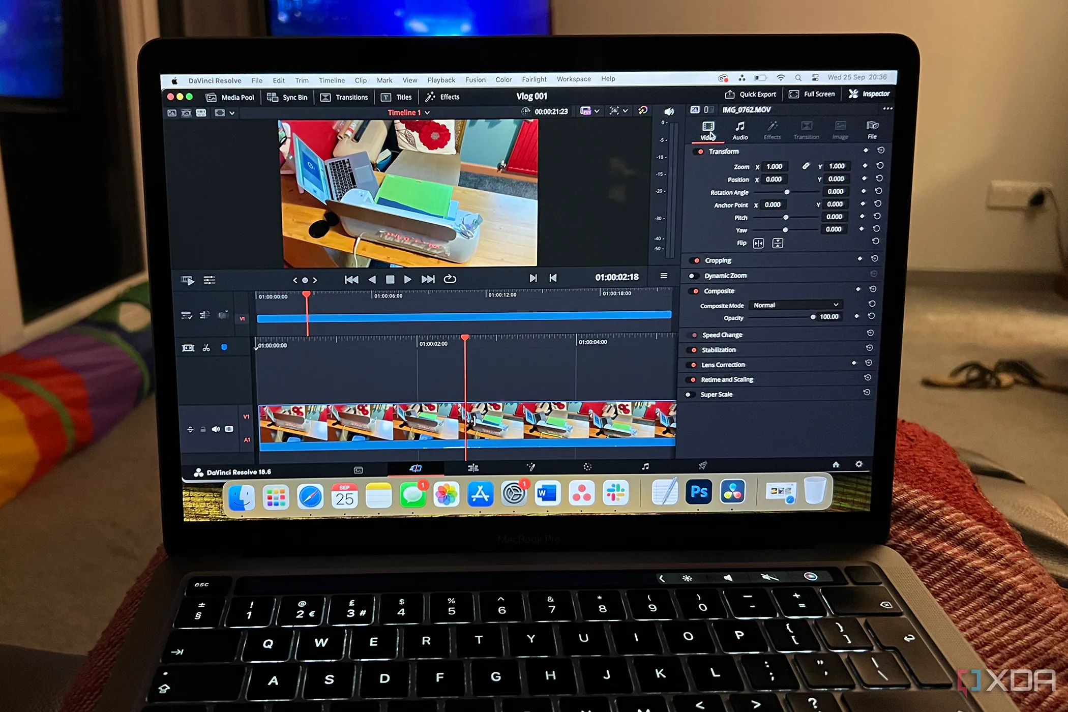 Phần mềm chỉnh sửa video DaVinci Resolve trên MacBook