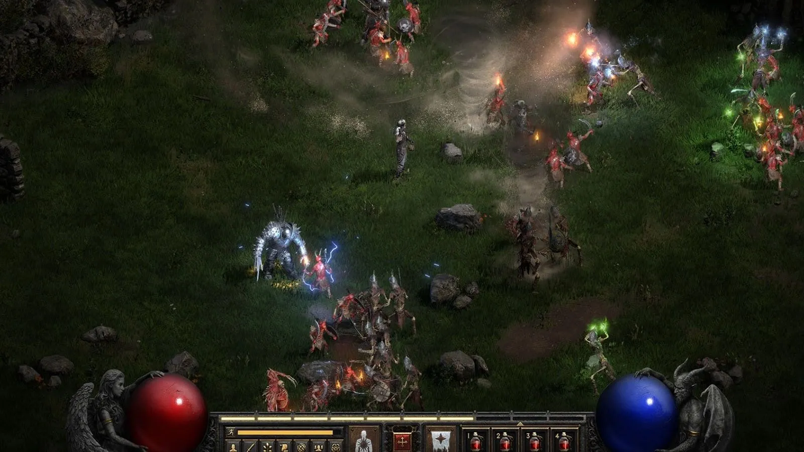 Pháp sư chiến đấu trong Diablo 2 Resurrected, minh họa lối chơi nhập vai hành động huyền thoại