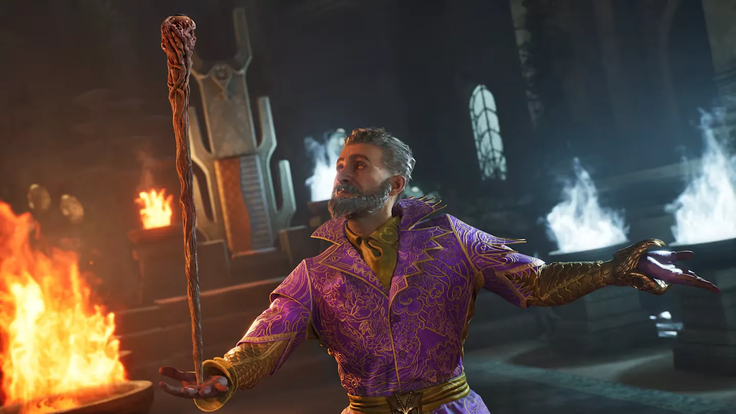 Pháp sư sử dụng phép thuật lửa và băng trong thế giới game Oblivion