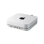 Phụ kiện Satechi Stand & Hub màu xám bạc tích hợp hoàn hảo với Mac Mini và Mac Studio, bổ sung cổng kết nối