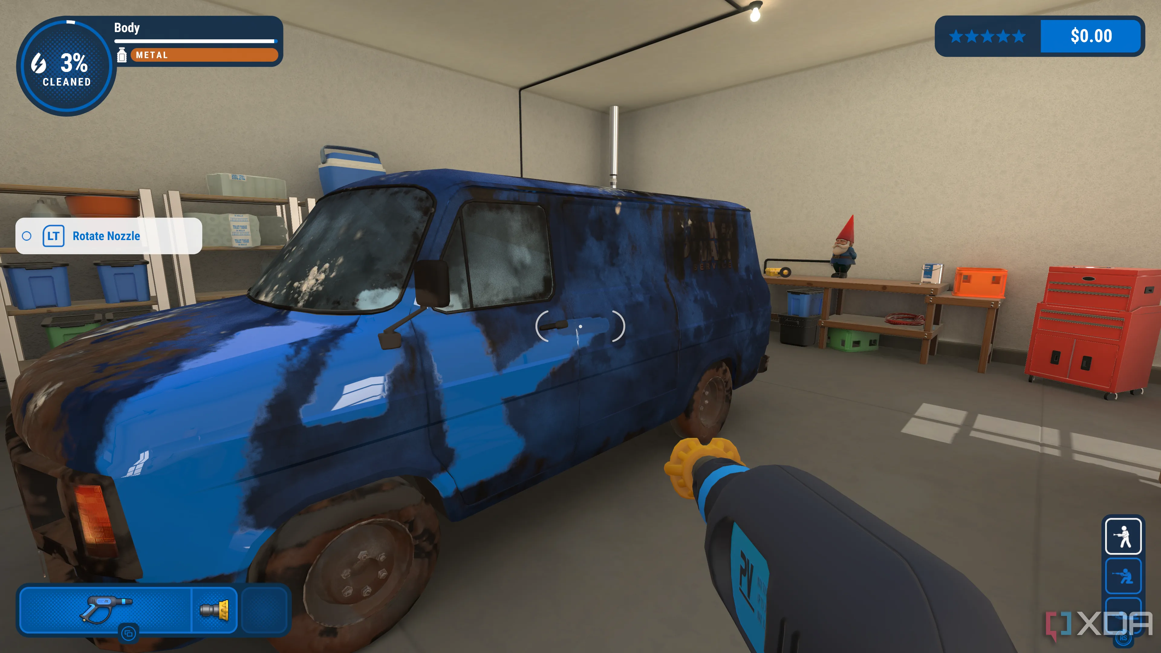 Rửa xe van trong game PowerWash Simulator, một tựa game tạo xu hướng giải trí