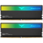 Thanh RAM TeamGroup T-Force XTREEM ARGB DDR5 với đèn LED RGB nổi bật, minh họa cho RAM tốc độ cao và độ trễ CAS Latency quan trọng trong hiệu năng.