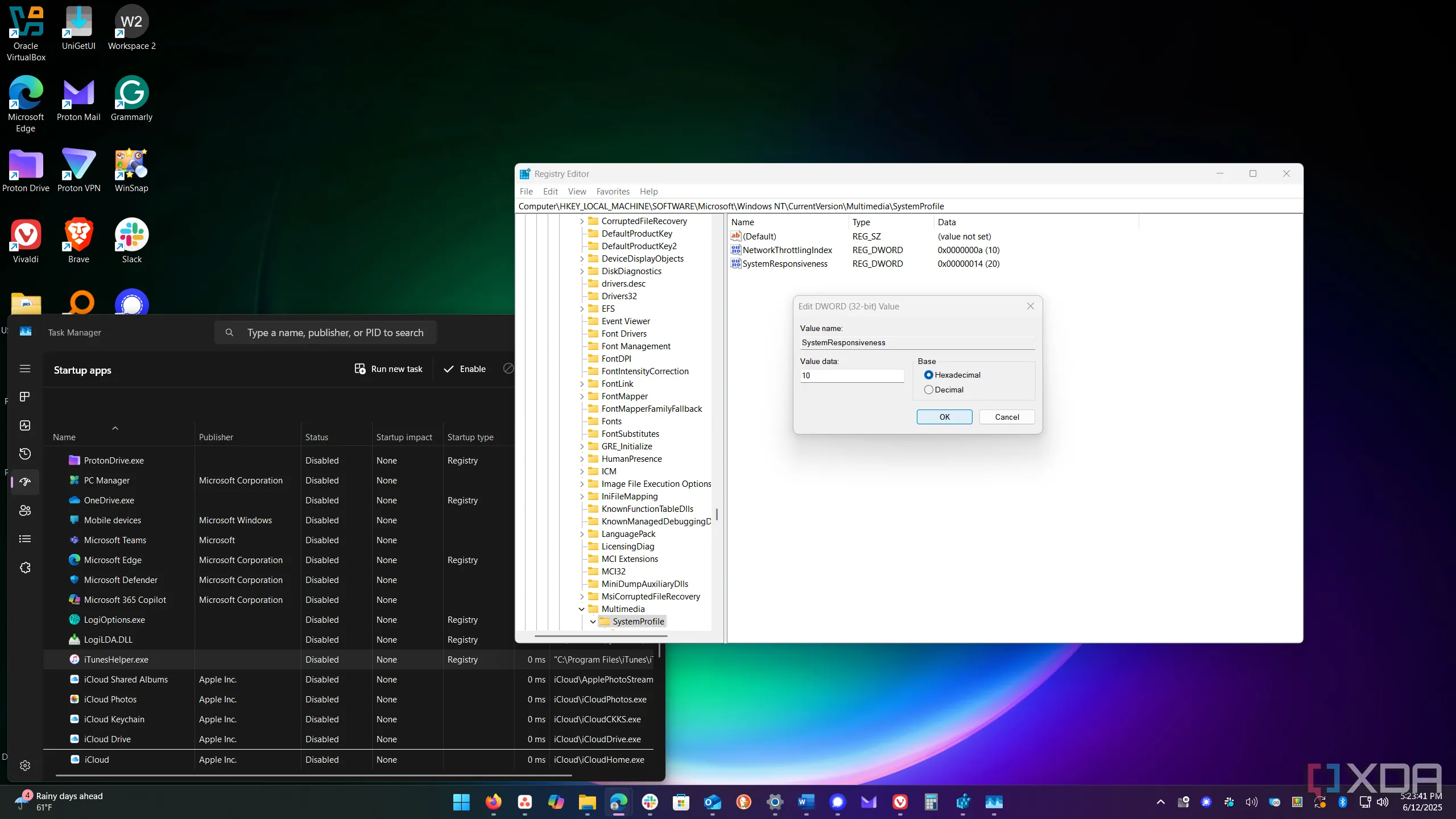 Thay đổi giá trị SystemResponsiveness trong Registry để ưu tiên ứng dụng và tăng hiệu suất Windows 11