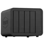 Thiết bị NAS TerraMaster F4-424 Max nhìn xuyên thấu với các cổng kết nối và khe ổ đĩa
