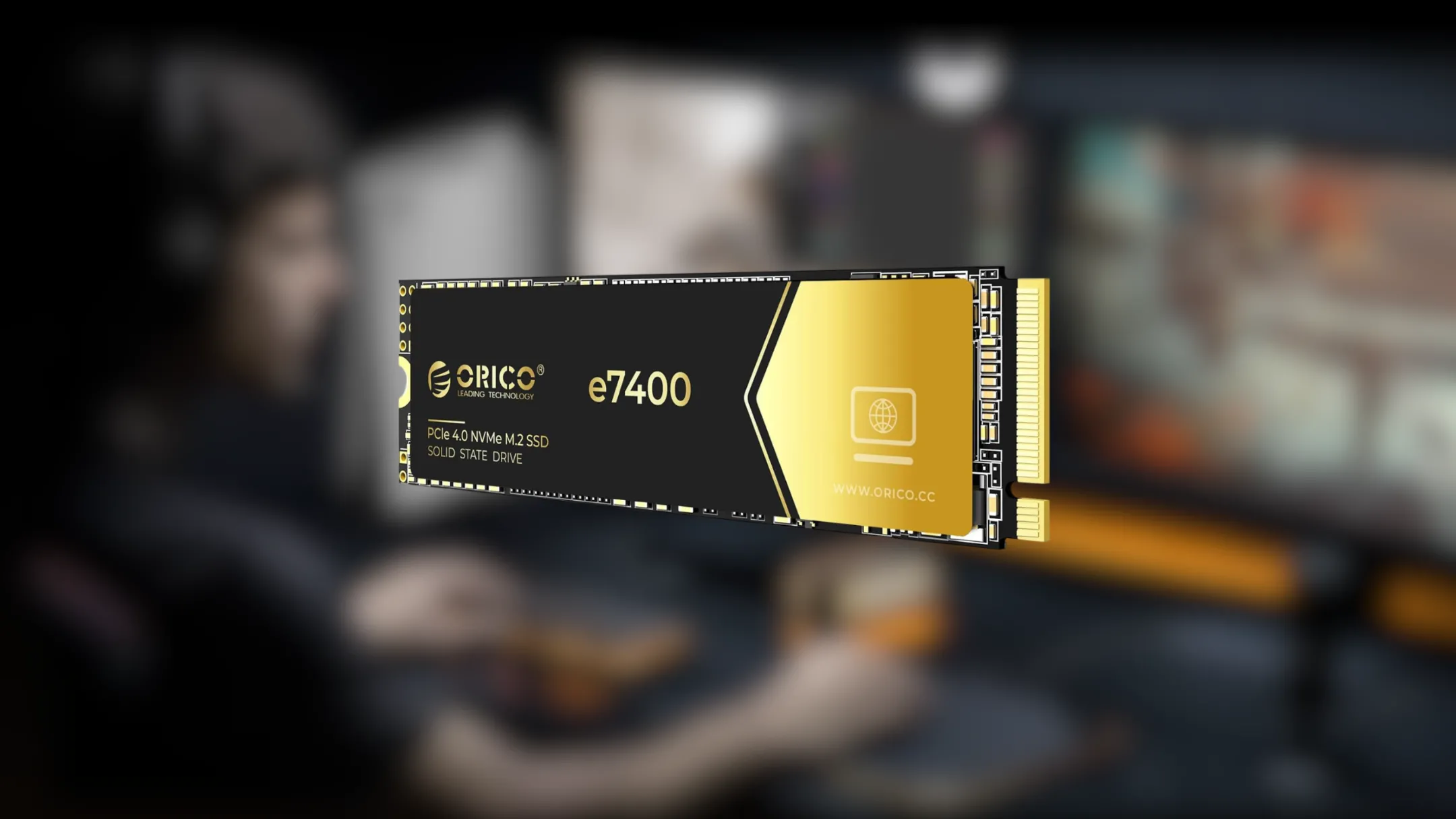 Thiết kế nhỏ gọn của ổ cứng SSD M.2 ORICO e7400 2TB với các chi tiết kỹ thuật