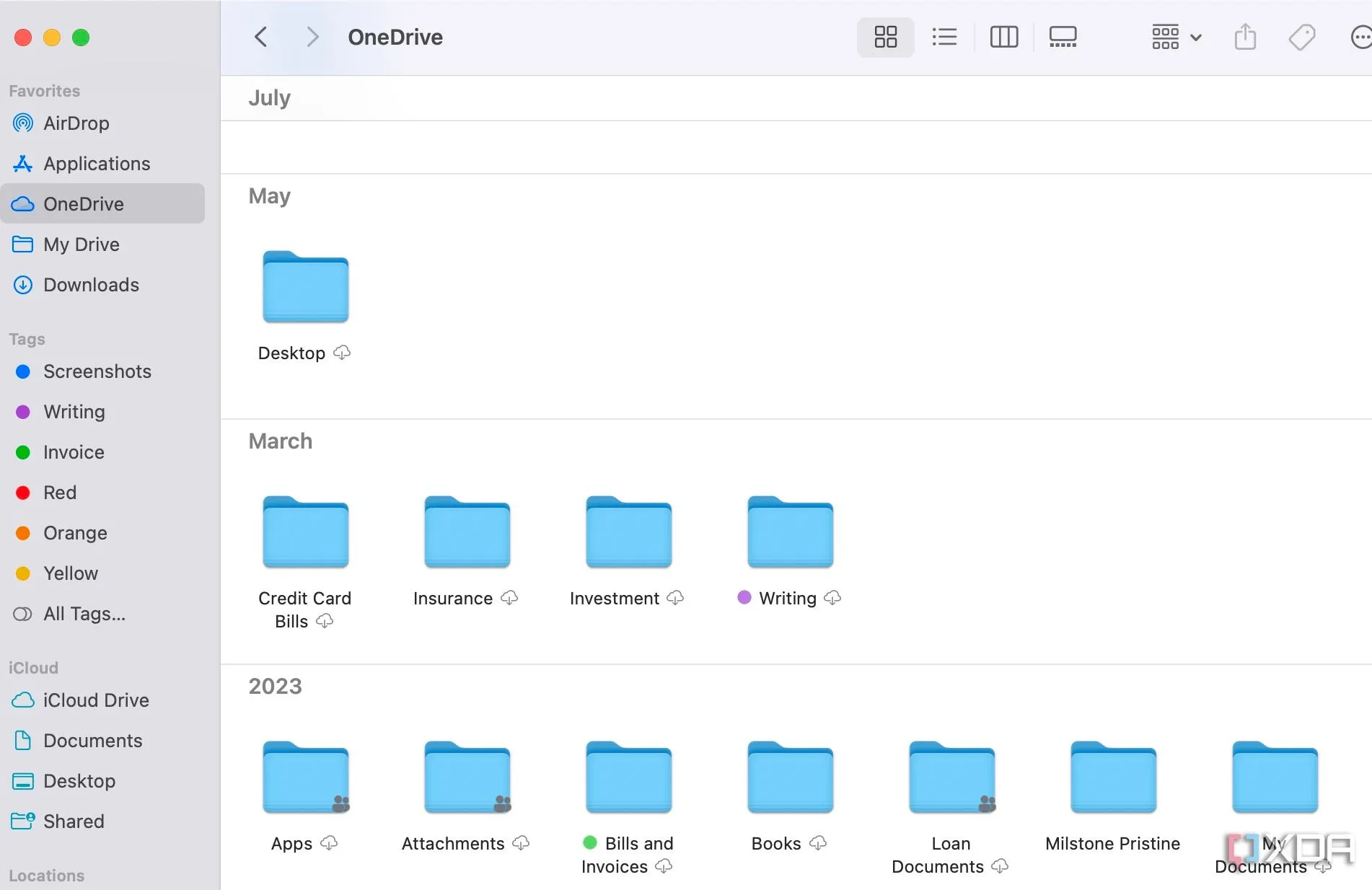 Thư mục OneDrive được tích hợp liền mạch trong trình quản lý Finder của macOS, mang lại trải nghiệm duyệt file hiệu quả