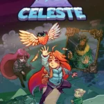 Tổng hợp các cảnh gameplay và nhân vật chính Madeline trong game platformer Celeste với đồ họa pixel art đặc trưng.
