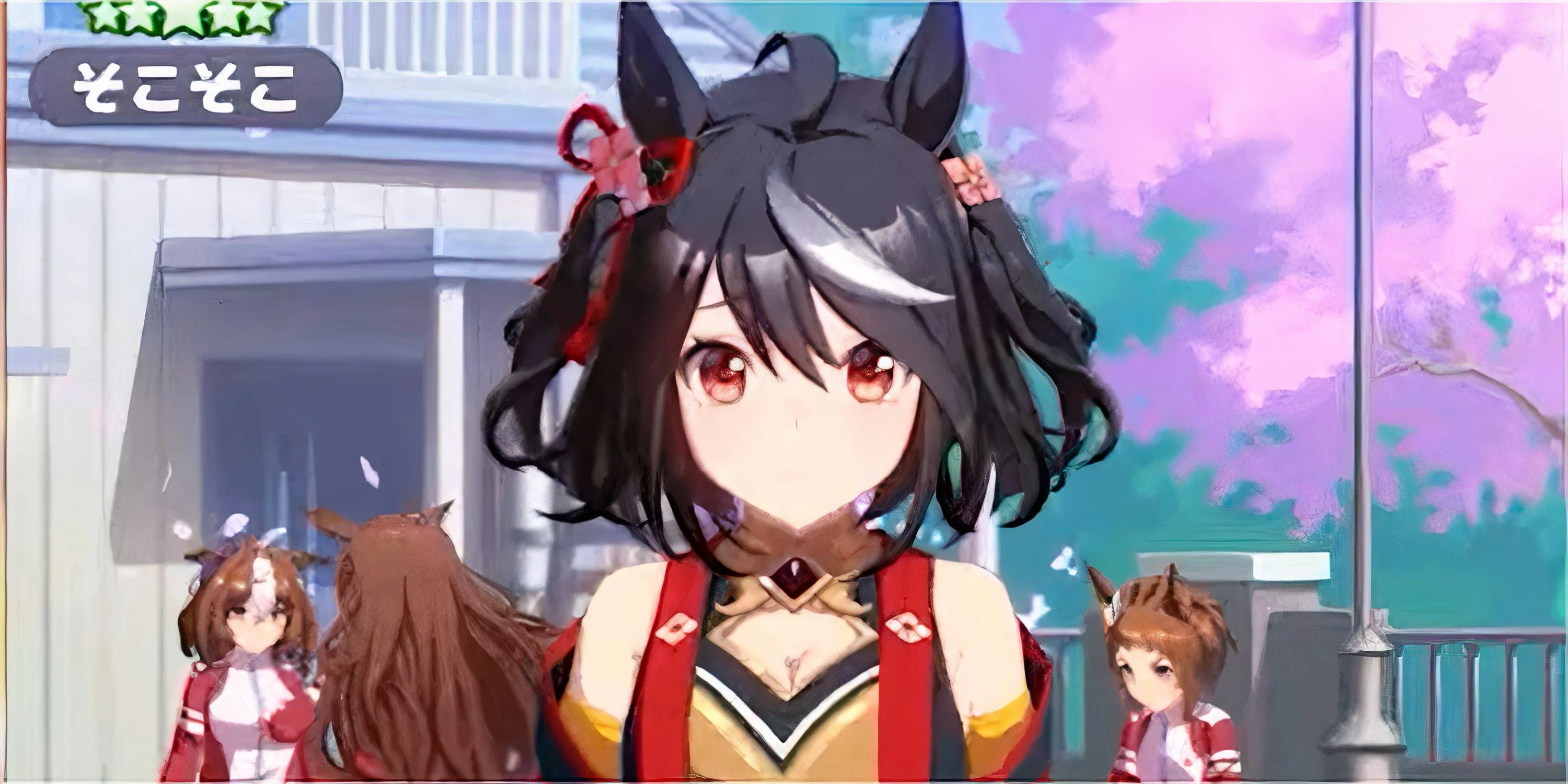 Tổng hợp các khoảnh khắc gameplay nổi bật trong Umamusume: Pretty Derby, bao gồm cảnh đua và huấn luyện nhân vật.