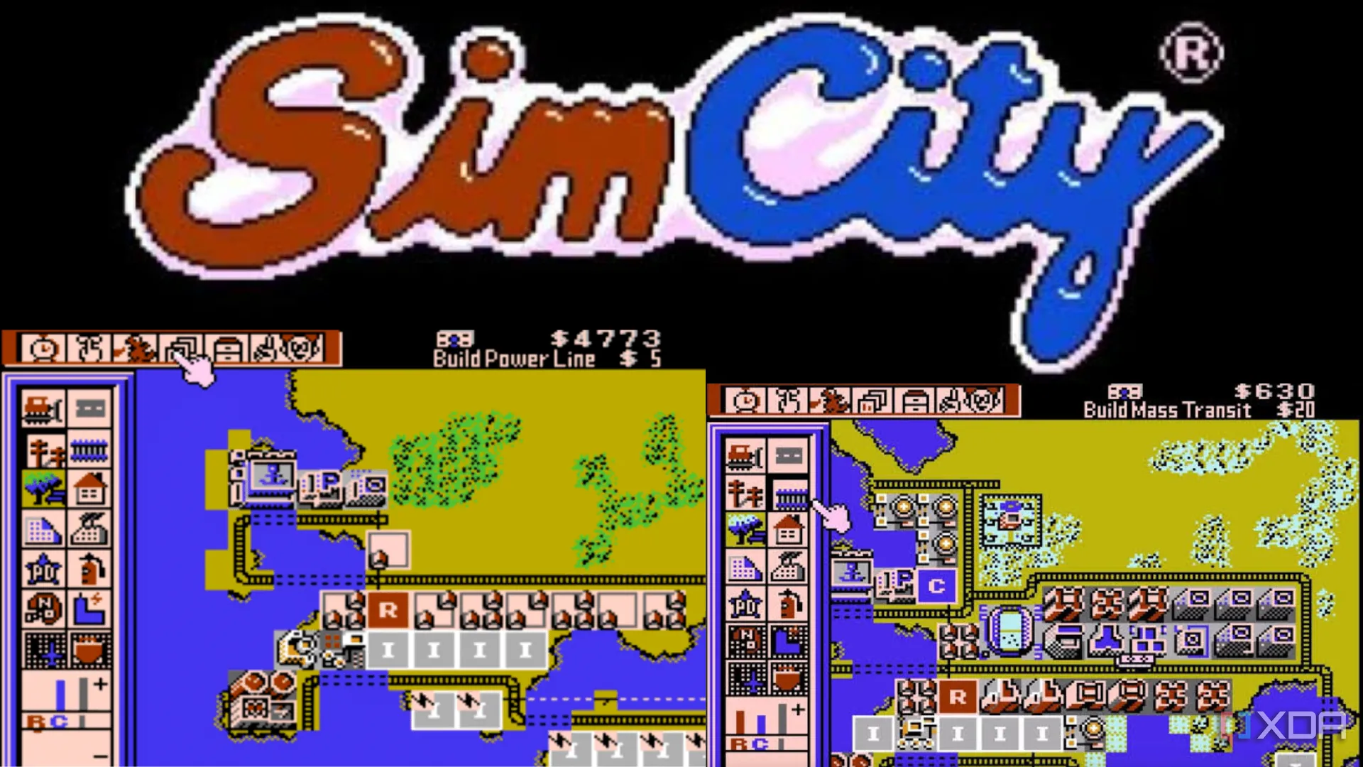 Tổng hợp các màn hình gameplay của tựa game SimCity nổi tiếng