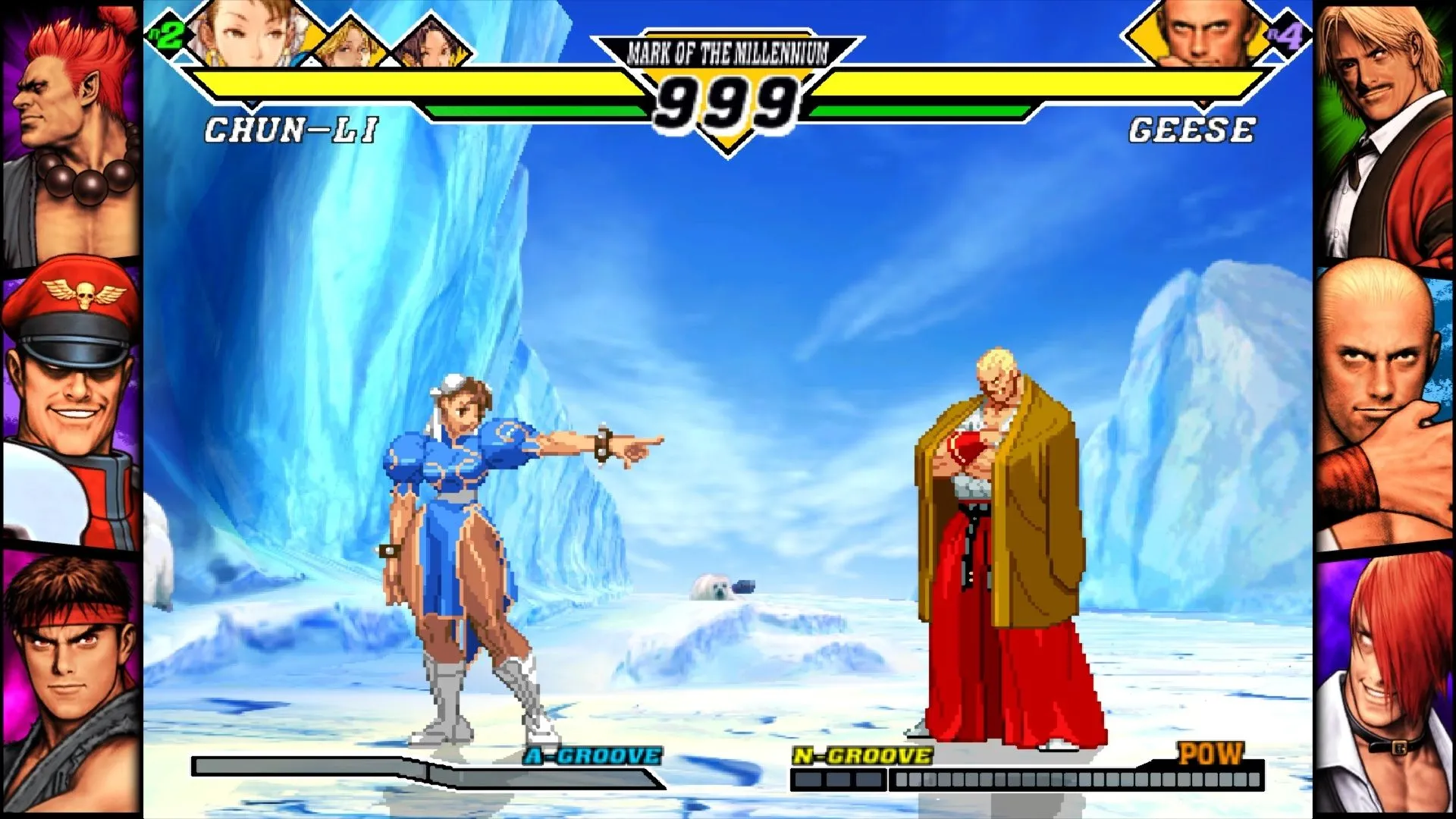 Trận đấu đối kháng online trong Capcom Fighting Collection 2