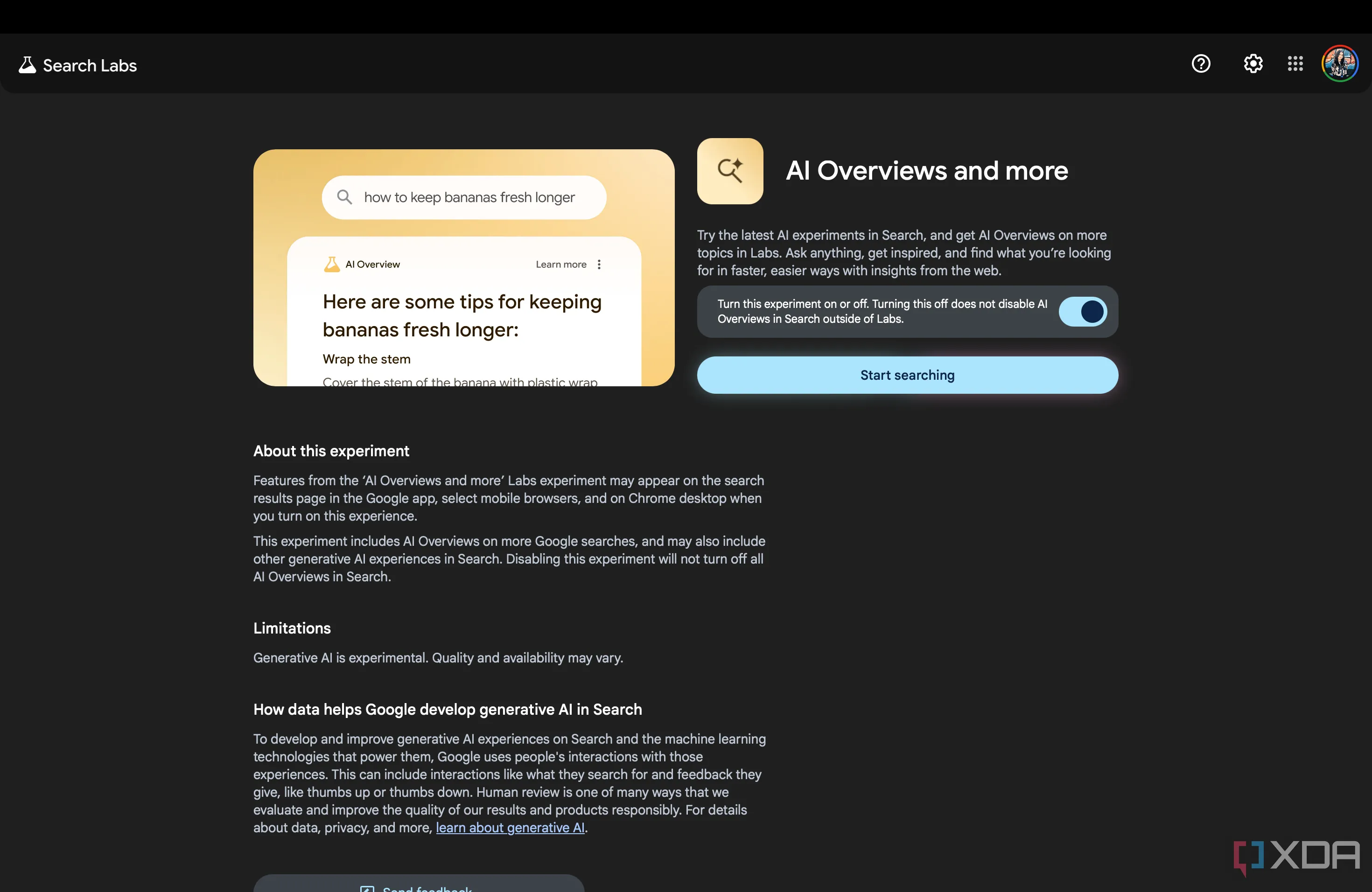 Trang Google Labs hướng dẫn kích hoạt các thử nghiệm AI Overviews trên Google Tìm kiếm