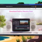 Trang web chính thức DaVinci Resolve hiển thị tùy chọn tải xuống miễn phí, nhấn mạnh ưu điểm không tốn phí của phần mềm chỉnh sửa video chuyên nghiệp.