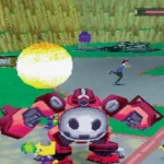 Tron Bonne đang điều khiển robot trong một phân cảnh gameplay