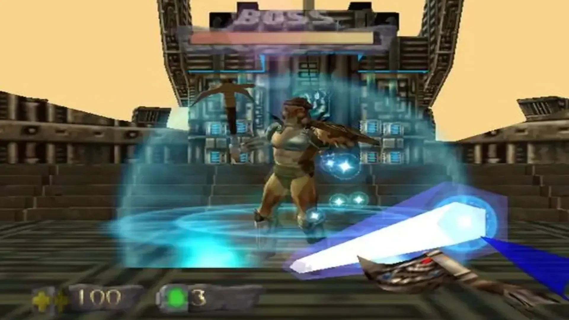 Turok sử dụng Chronoscepter, vũ khí hủy diệt tối thượng trong Turok: Dinosaur Hunter