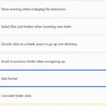 Tùy chọn định dạng hiển thị kích thước tệp tin trong Files app, bao gồm định dạng nhị phân.