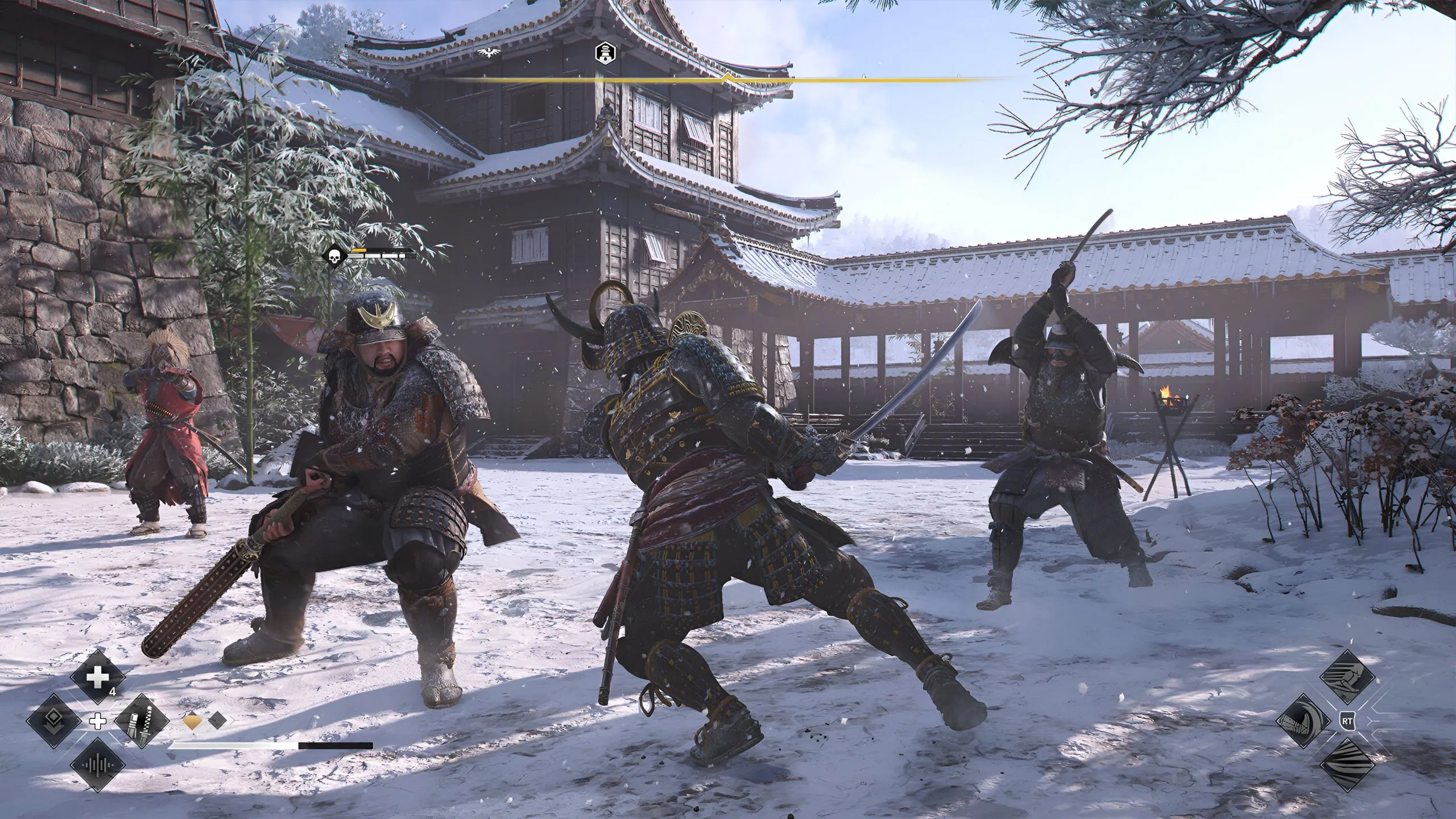 Yasuke giao chiến với nhiều kẻ thù trong Assassin's Creed Shadows