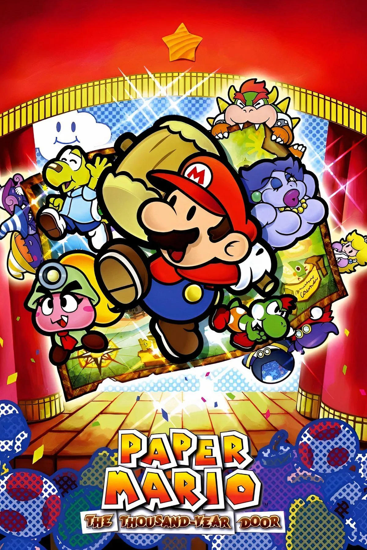 Yoshi đang chiến đấu cùng Mario trong Paper Mario: The Thousand-Year Door